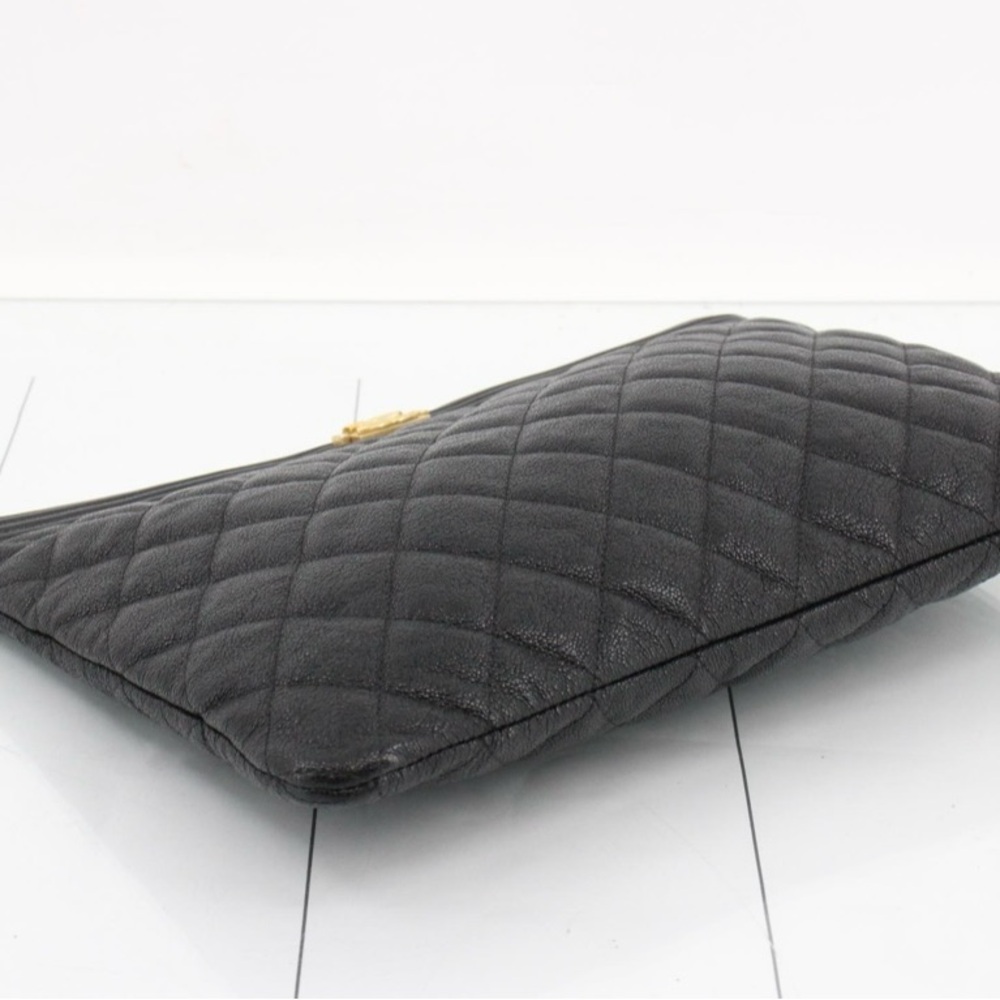 Boy Chanel Black Quilted Caviar Leather Clutch - Picture 5 of 12